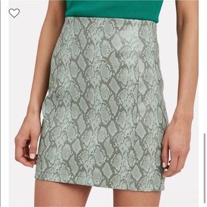 Ronny Kobo New Green Snakeskin Faux Leather Skirt Size XS